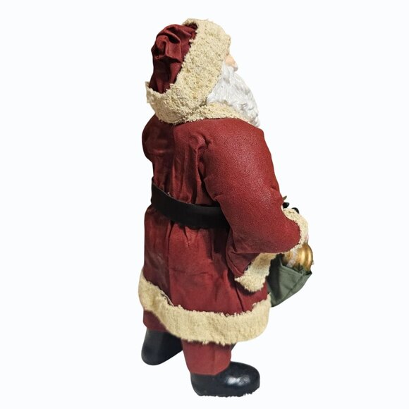 Vintage Fabric Mache 10" Santa Claus Figure Holding Bag of Toys Great Condition - Picture 9 of 16